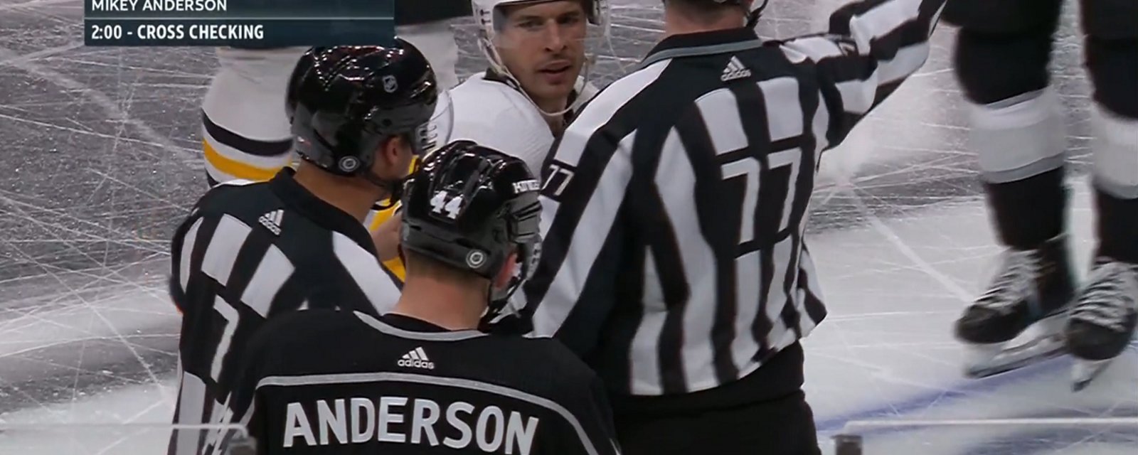 Sidney Crosby receives two game misconducts during controversial incident on Saturday night.