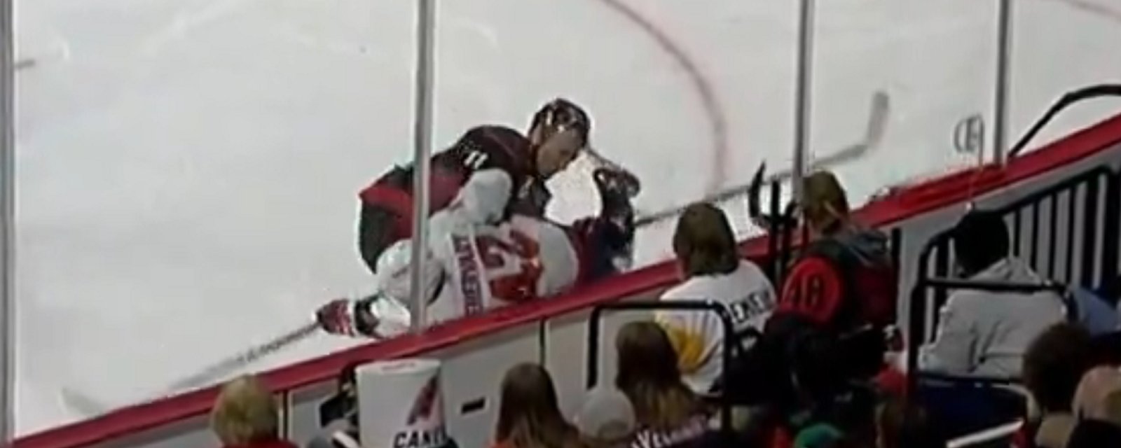 Jordan Staal leaves game after taking a skate to the face.