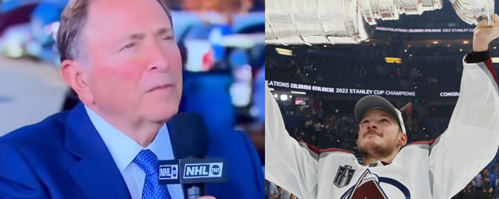 Gary Bettman messes up Cale Makar’s name on live television!