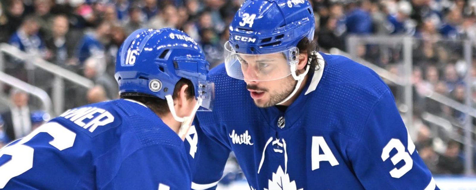 Tough blow on Auston Matthews... thanks in part to Mitch Marner!