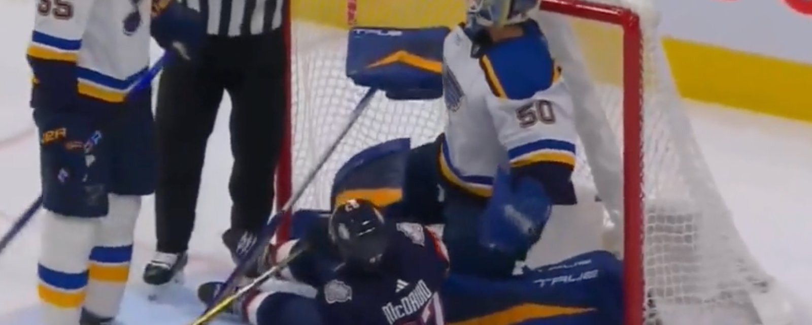 Jordan Binnington abuses Connor McDavid during and after the game!