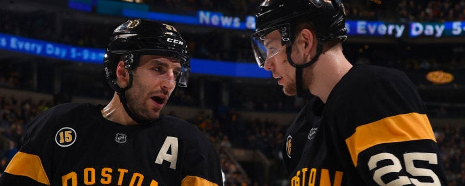Bruins leaders Bergeron and Carlo step up in the wake of Blackhawks scandal