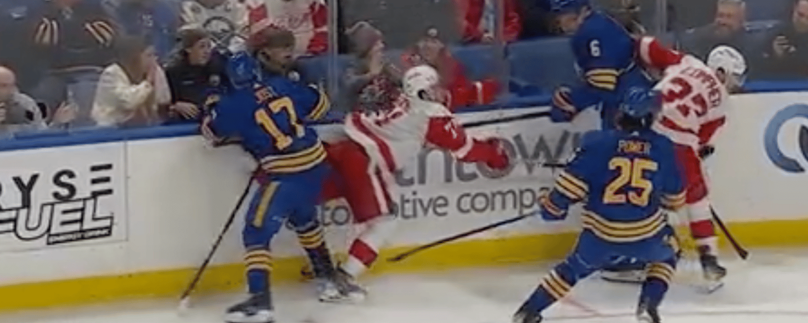 Dylan Larkin injured after hit from behind 