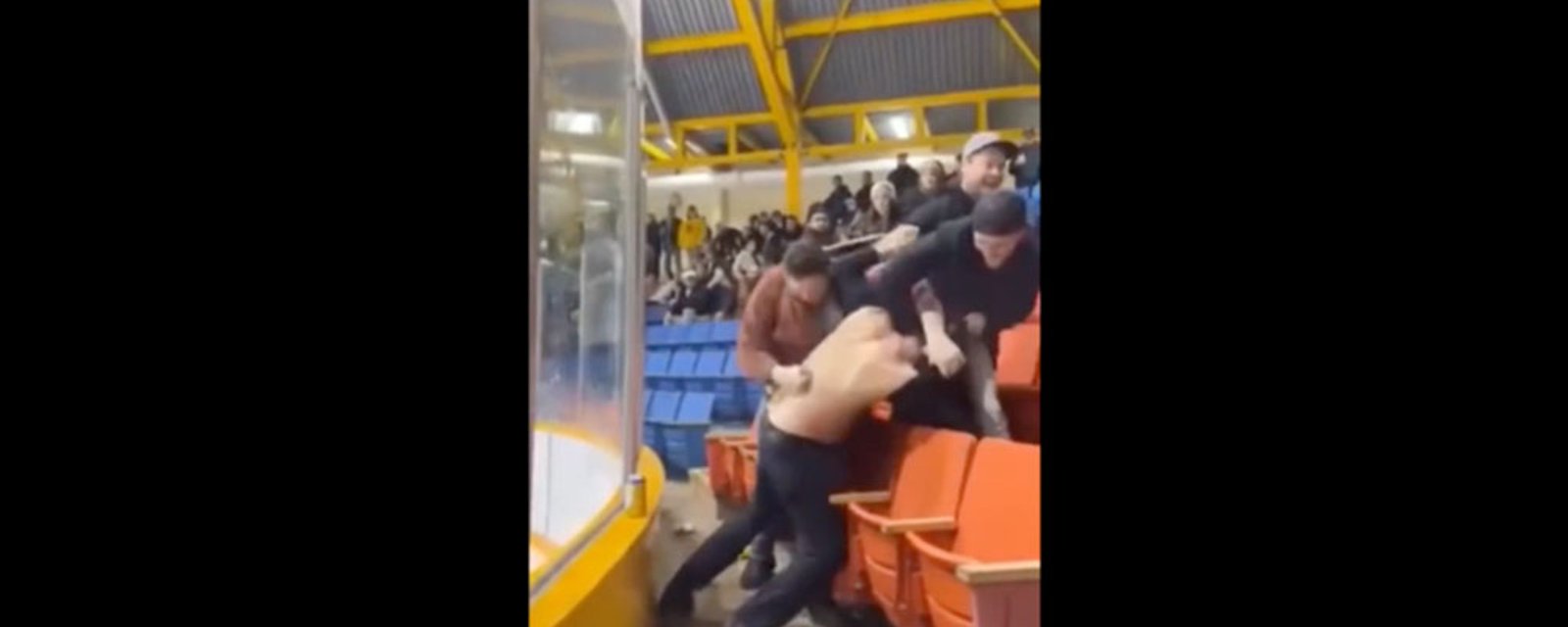 Scrap breaks out in the stands, bystanders step in and we get the craziest KO in hockey history