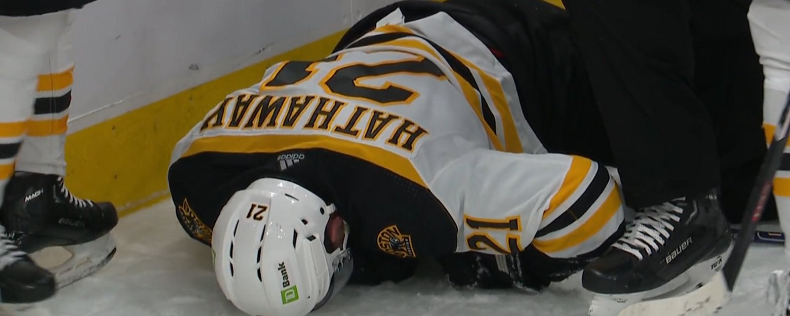 Garnet Hathaway injured by cross-check from Matthew Tkachuk Game 4.