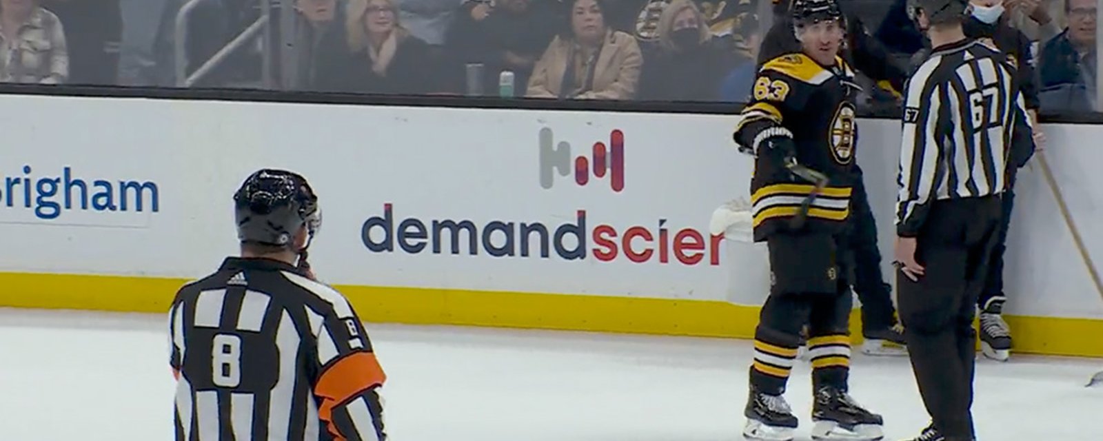 Brad Marchand given misconduct after rift with John Tavares and official!