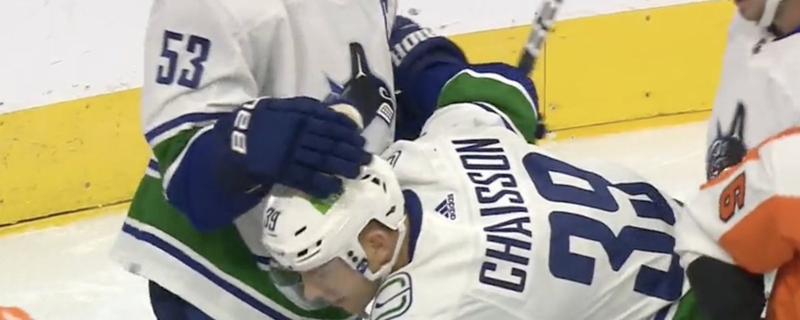 Canucks misspell Chiasson’s name on his jersey!