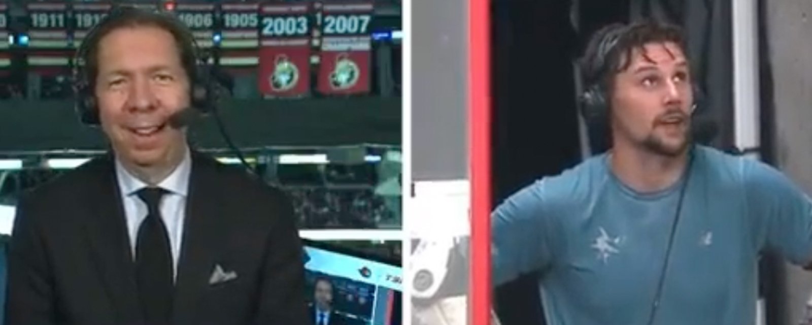 Erik Karlsson has inappropriate slip up on live TV!