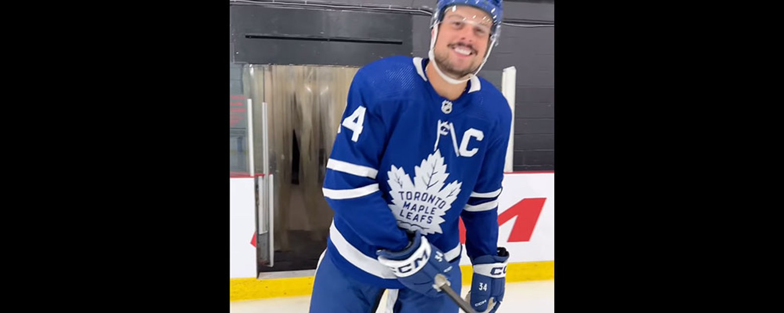 First look at Matthews wearing the “C” on ice