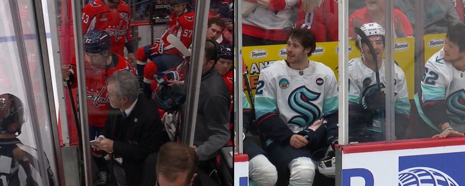 Penalty boxes overflow after all hell breaks loose between Kraken and Capitals.