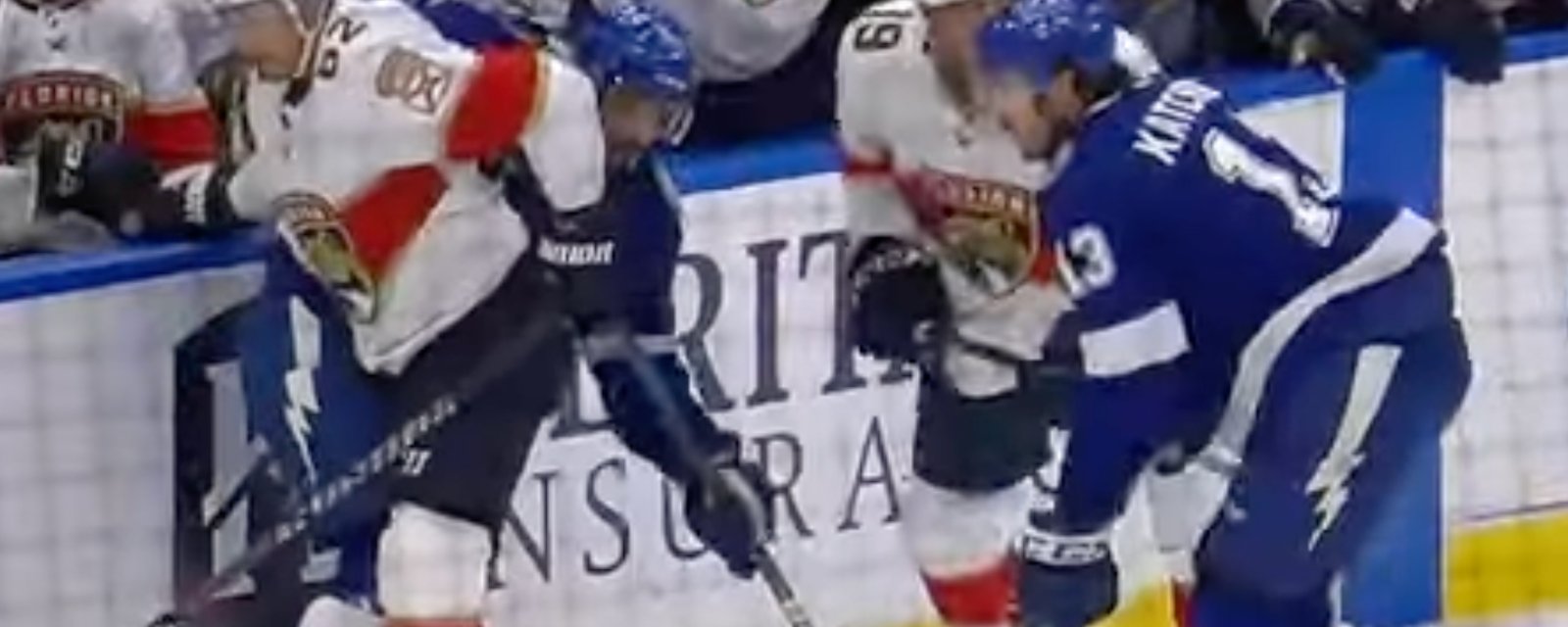 Joe Thornton spears poor Boris Katchouk in the balls