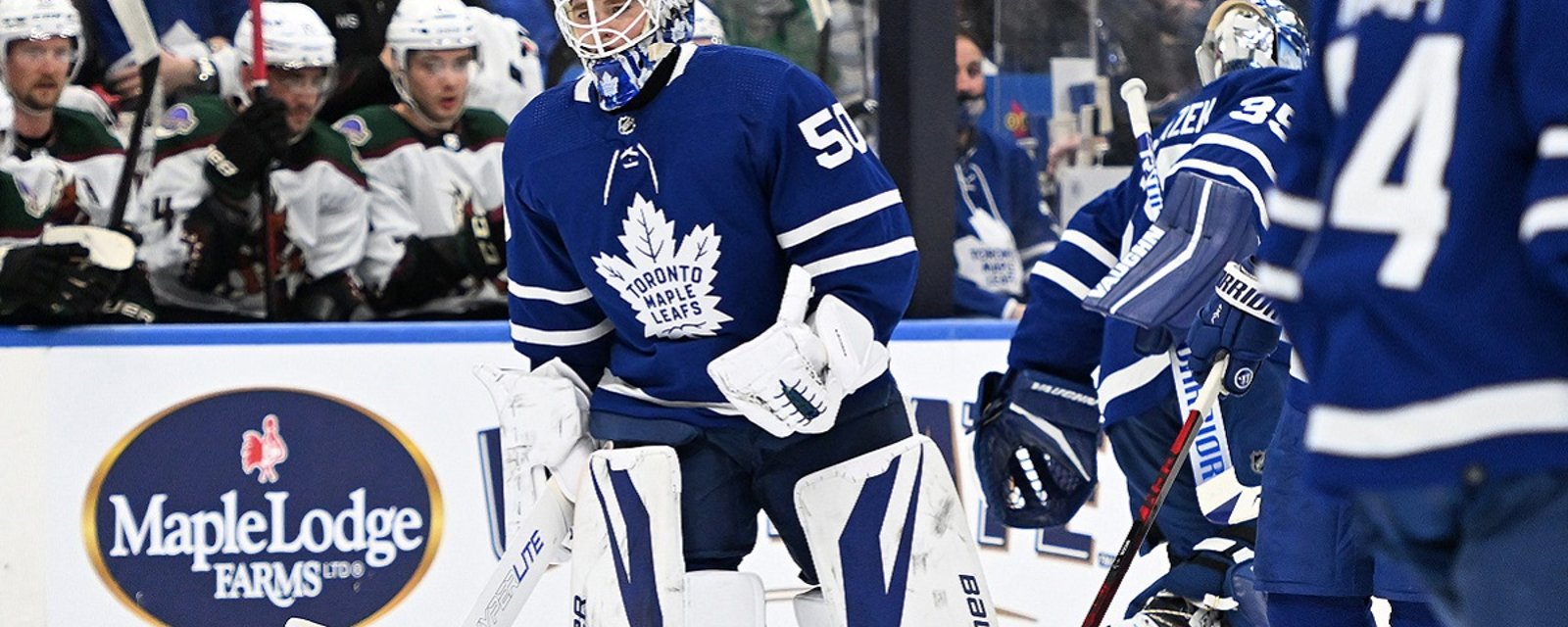 Maple Leafs goaltender Erik Kallgren unveils his new mask.