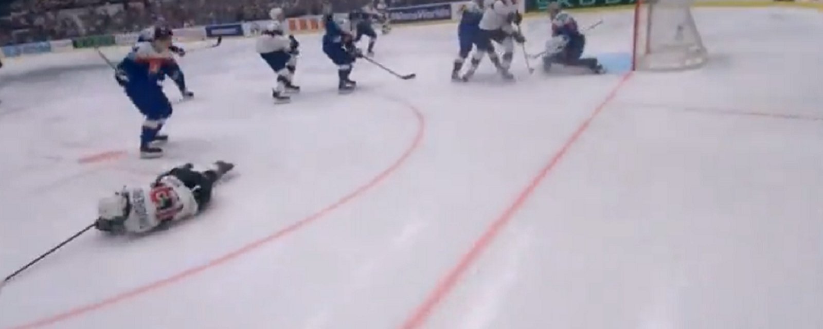 Johnny Gaudreau destroyed by huge hit at World Championship.