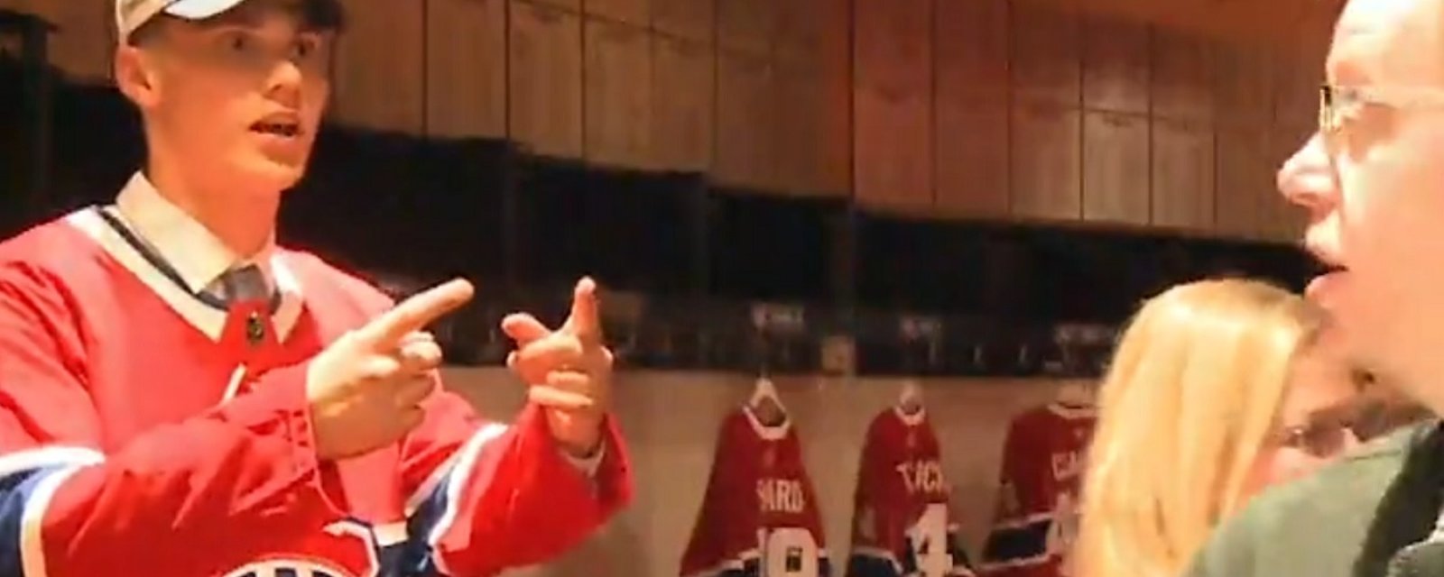 Juraj Slafkovsky overjoyed with another Canadiens pick at the draft.