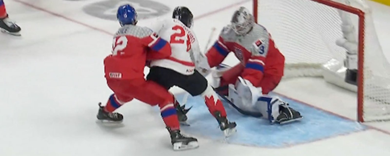 Controversy in the 3rd period after Canada has tying goal called back