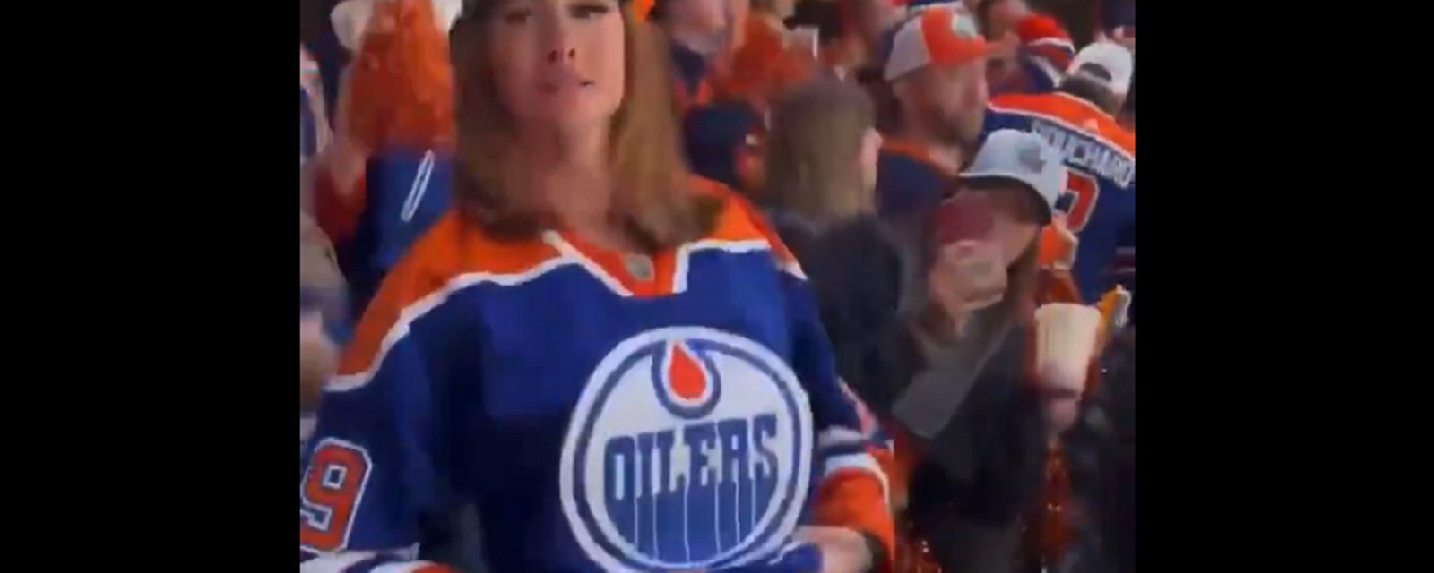 Oilers fan goes viral after flashing crowd in Game 5.