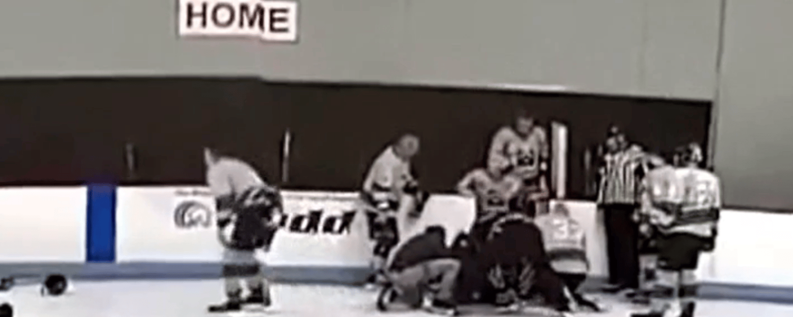 61 year old hockey player saved by teammates after heart attack on ice 