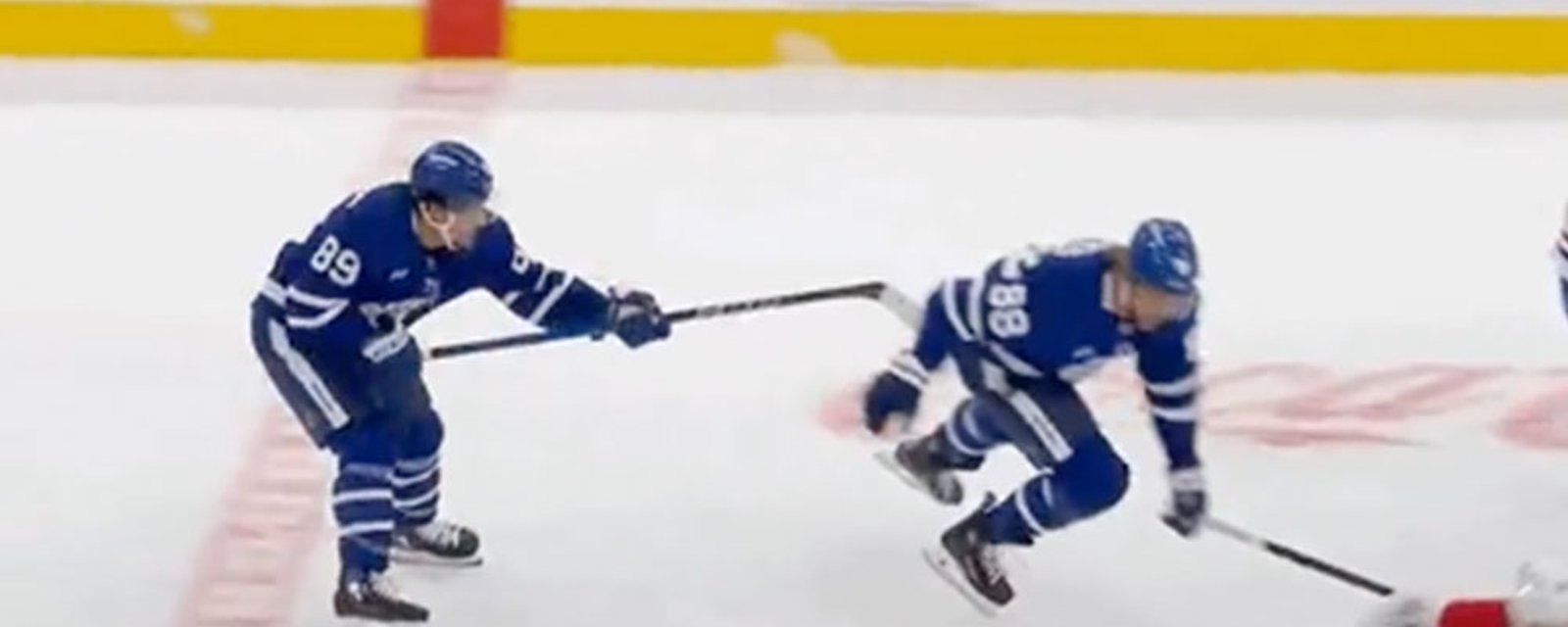 William Nylander injured by his own teammate tonight!