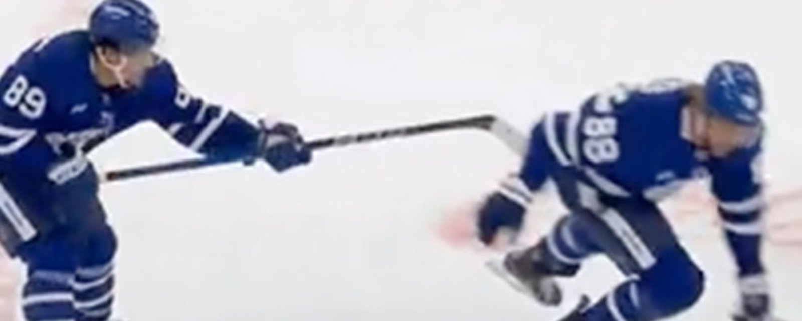 William Nylander injured by his own teammate tonight!