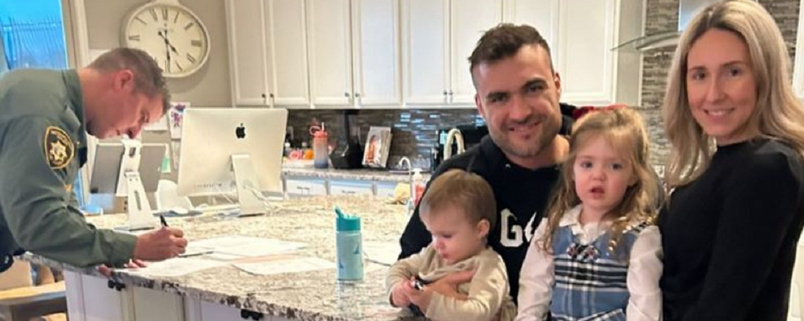NHLer William Carrier gets a visit from Las Vegas Metro Police.