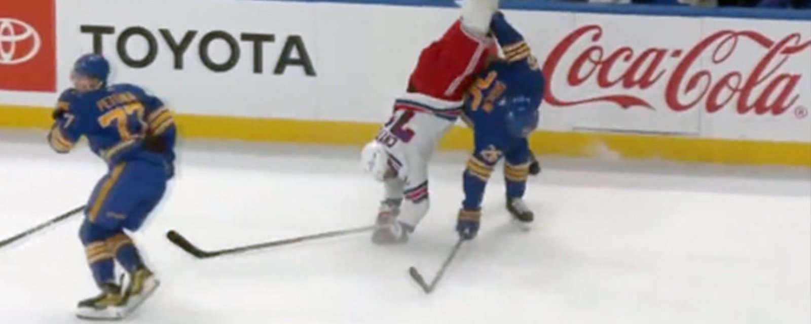 Dahlin sends Chytil flying with a perfect old school hip check