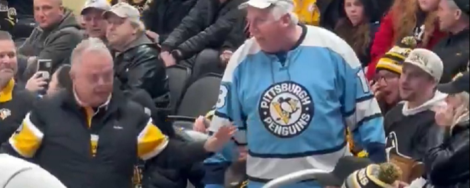 Penguins fan humiliated after trying to steal from a kid.