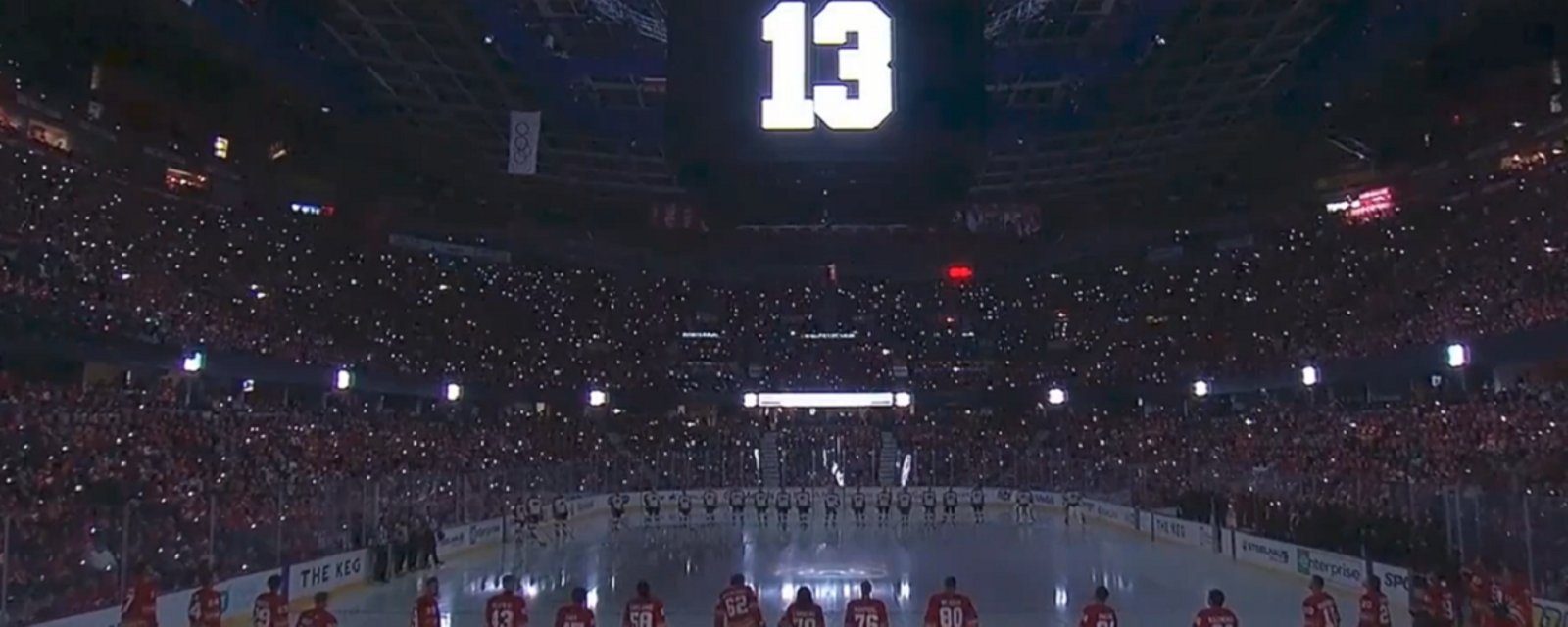 Flames hold beautiful tribute to Johnny Gaudreau in home opener.