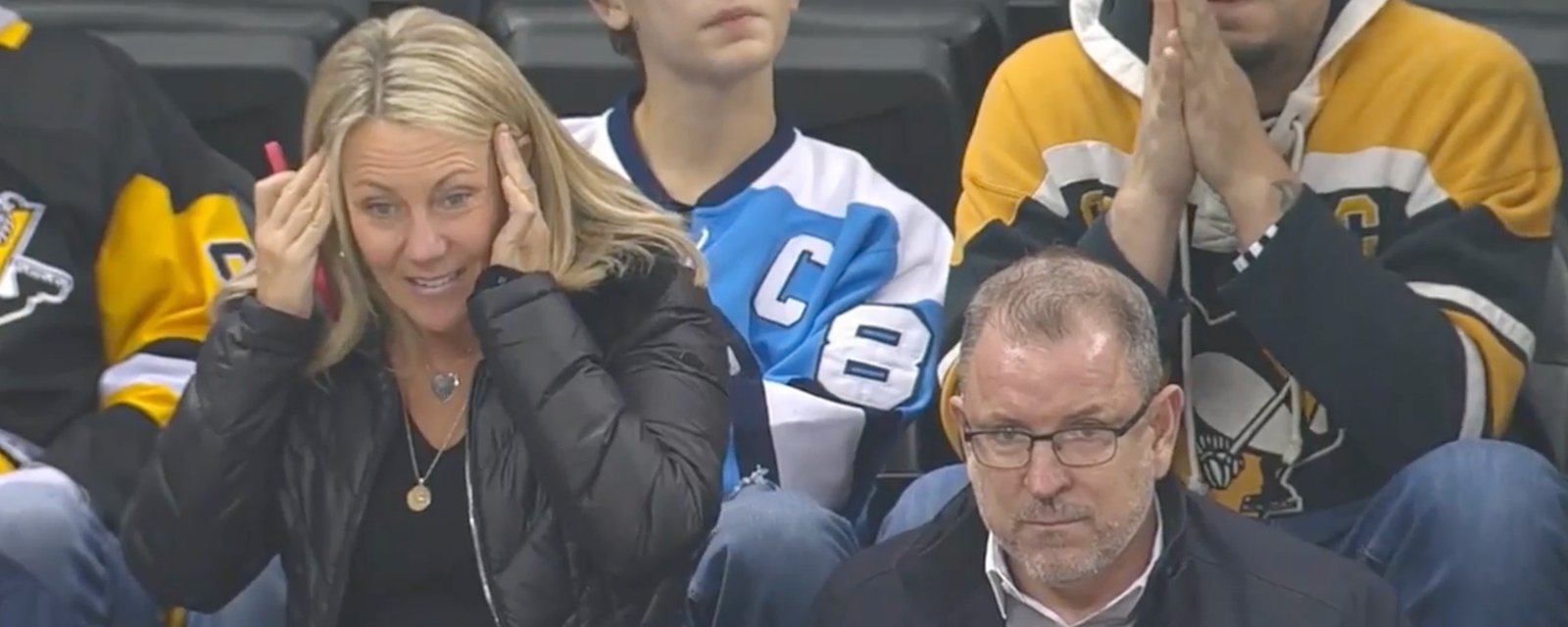 Casey Fitzgerald fights in front of nervous mom in NHL debut