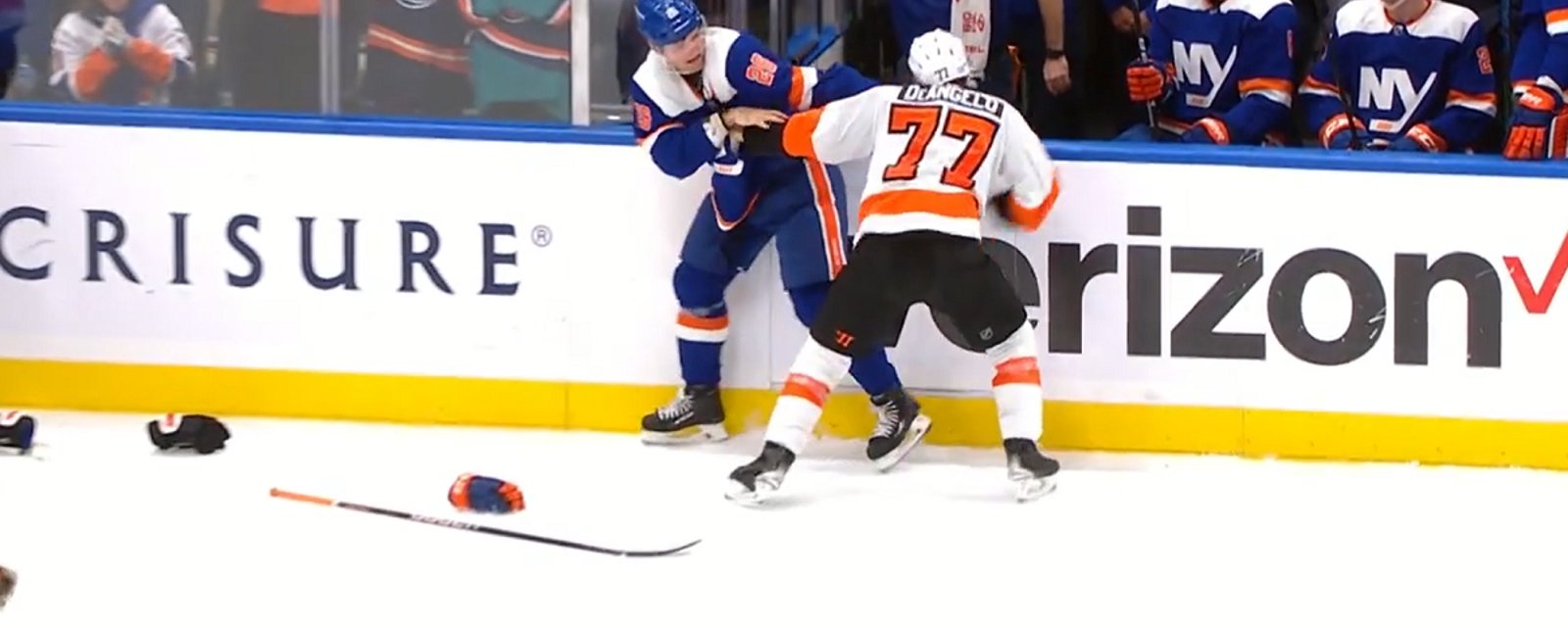 Oliver Wahlstrom manhandles Tony DeAngelo.