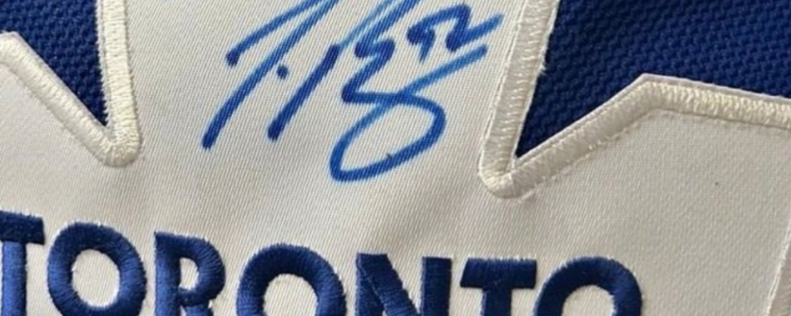 Tyler Bozak roasted over autographed jersey located online.