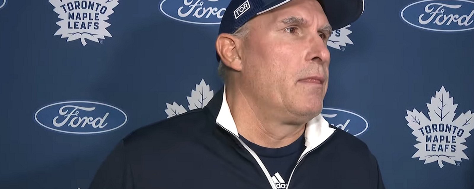 Craig Berube announces last minute change to Leafs lineup.