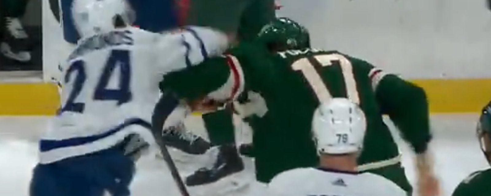 Simmonds takes on Foligno after Matthews is knocked down.