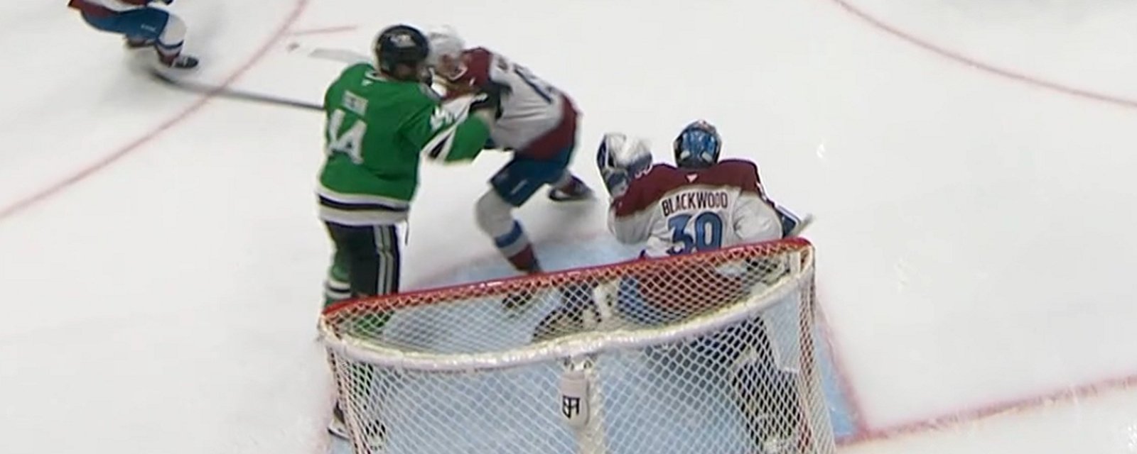 Benn cross-checks Nichushkin in the face in Game 7.