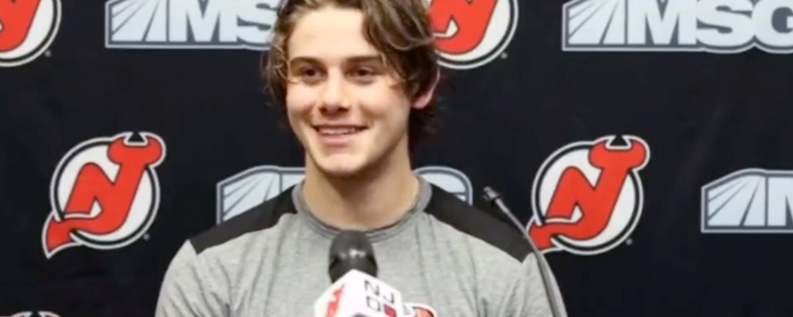 Jack Hughes cracks himself up when talking about the Devils' “PP”