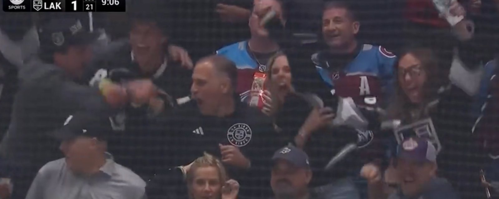 Kings’ Laferriere’s family goes insane during his first NHL fight!