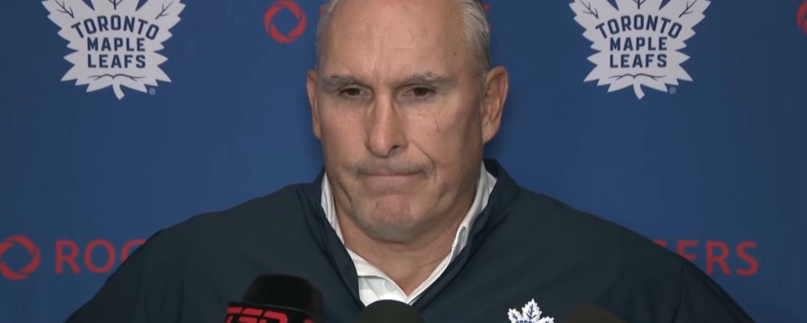 Craig Berube confirms Leafs are down to just 7 regular forwards.