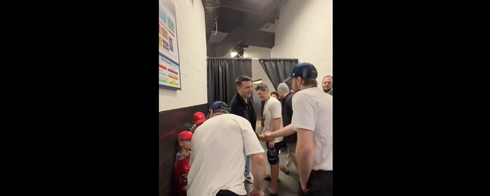 Crosby, McDavid and Marchand put their celebration on hold to meet Patrice Bergeron and his young sons