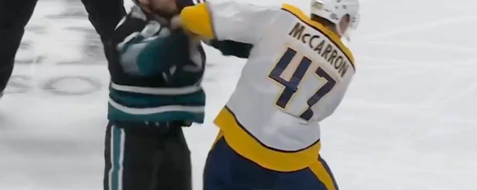 3 fights in a row during Preds-Sharks game in never seen before moment!