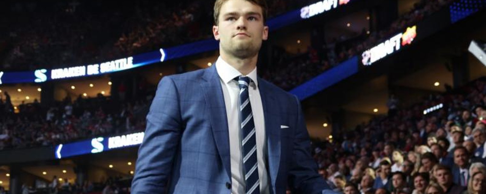 Shane Wright death stares the Canadiens’ table after he finally gets drafted