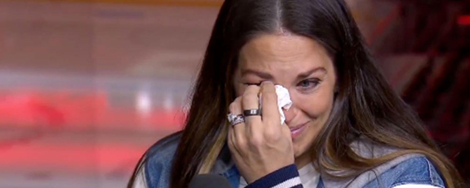 Meredith Gaudreau gives an emotional interview in her family's return to Calgary