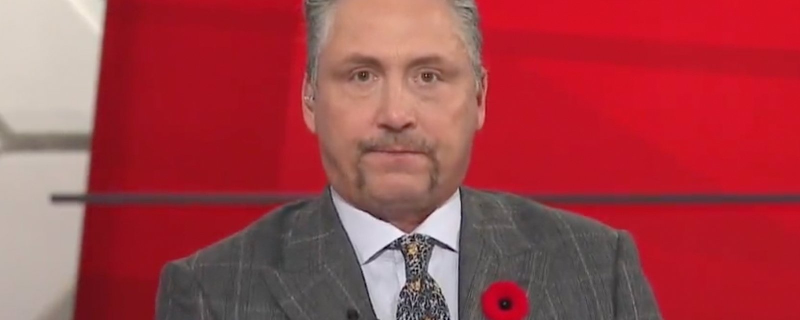 Scary moment as Darren Dreger almost chokes to death on live TV