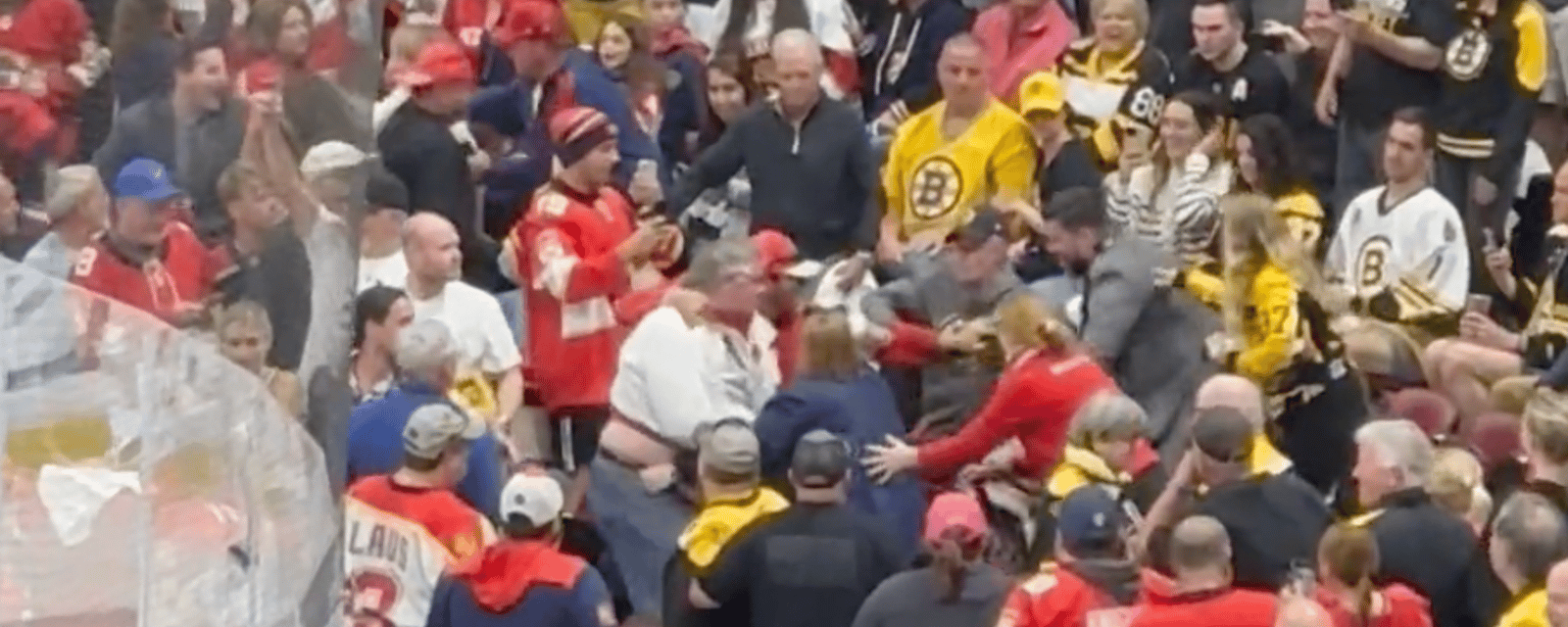 Brawl between Bruins and Panthers fans caught on video! 