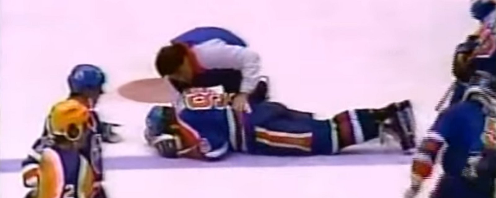  Nov 6, 1985: Dave Taylor drops Wayne Gretzky with a punch.