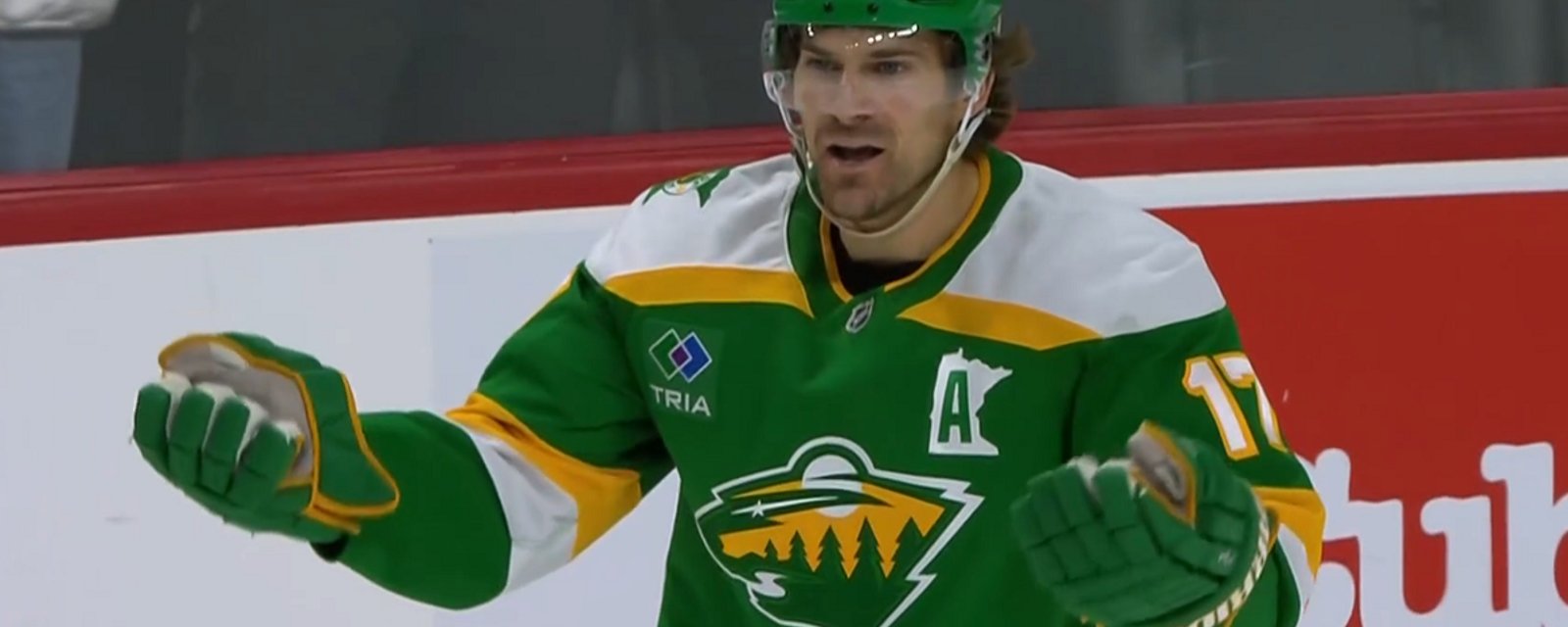 Marcus Foligno left speechless after NHL officials rob him of a goal.