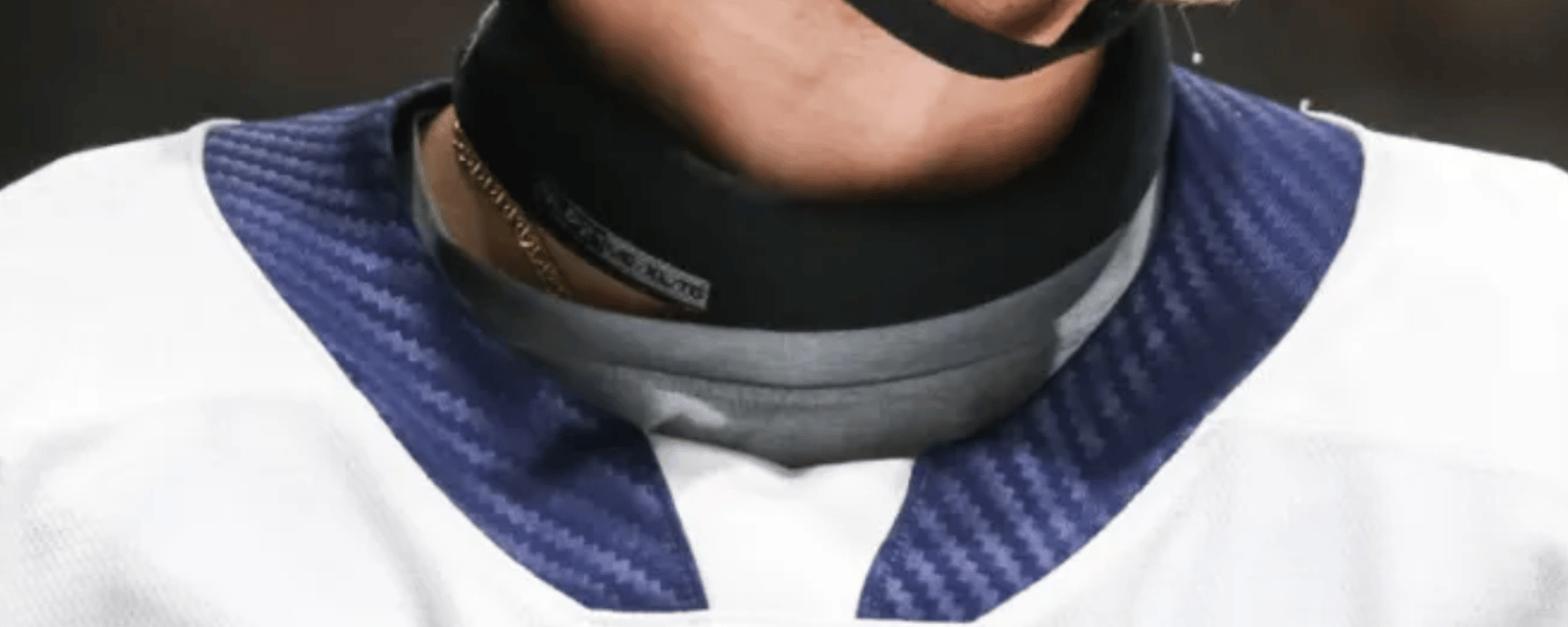 Yet another NHL player decides to wear neck protection 