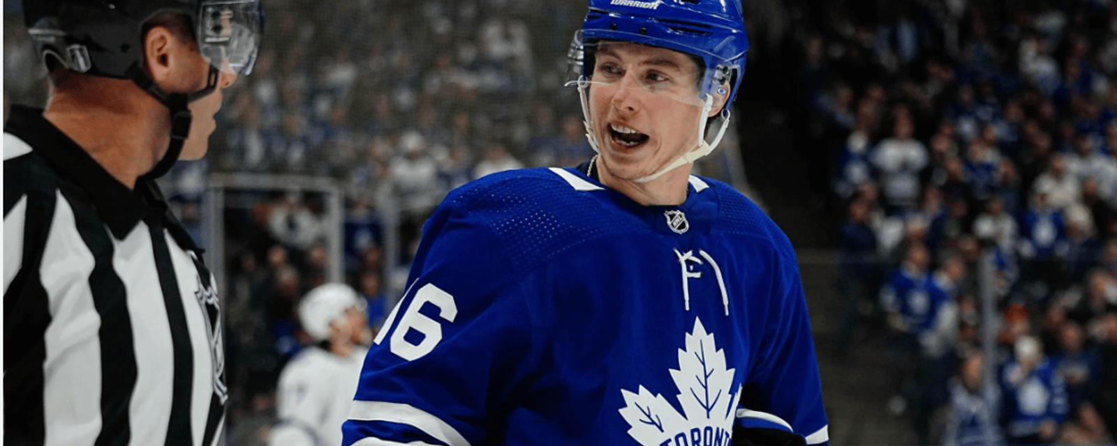 NSFW exchange between Mitch Marner and referee 