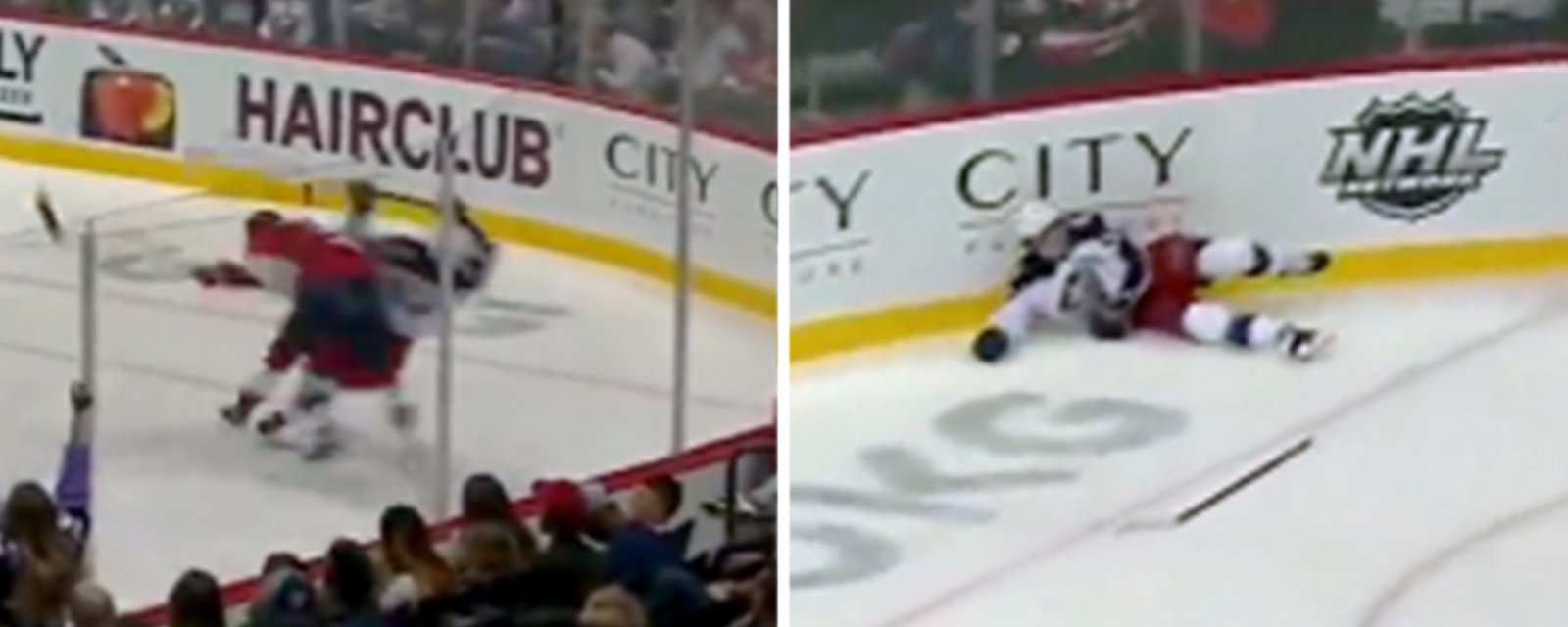 Sam Bennett absolutely sends Cole Sillinger into orbit with enormous hit