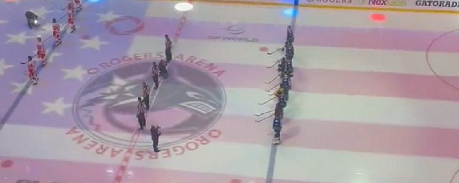 Loud boos erupt in Canada during American anthem on Sunday night.