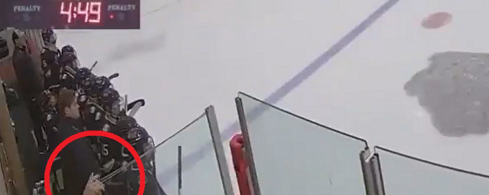Hockey coach loses finger after it gets caught in boards!