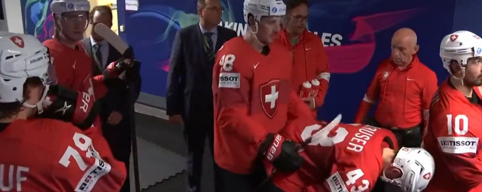 Switzerland's bizarre pre-game ritual caught on camera.